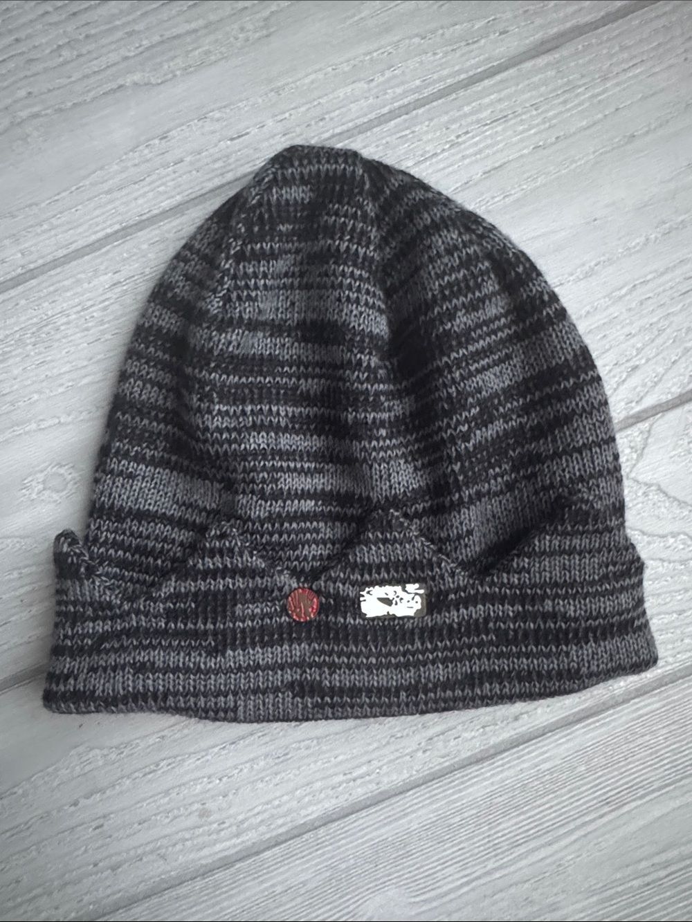 Hot Topic Riverdale Jughead beanie features a grey and black striped knit design